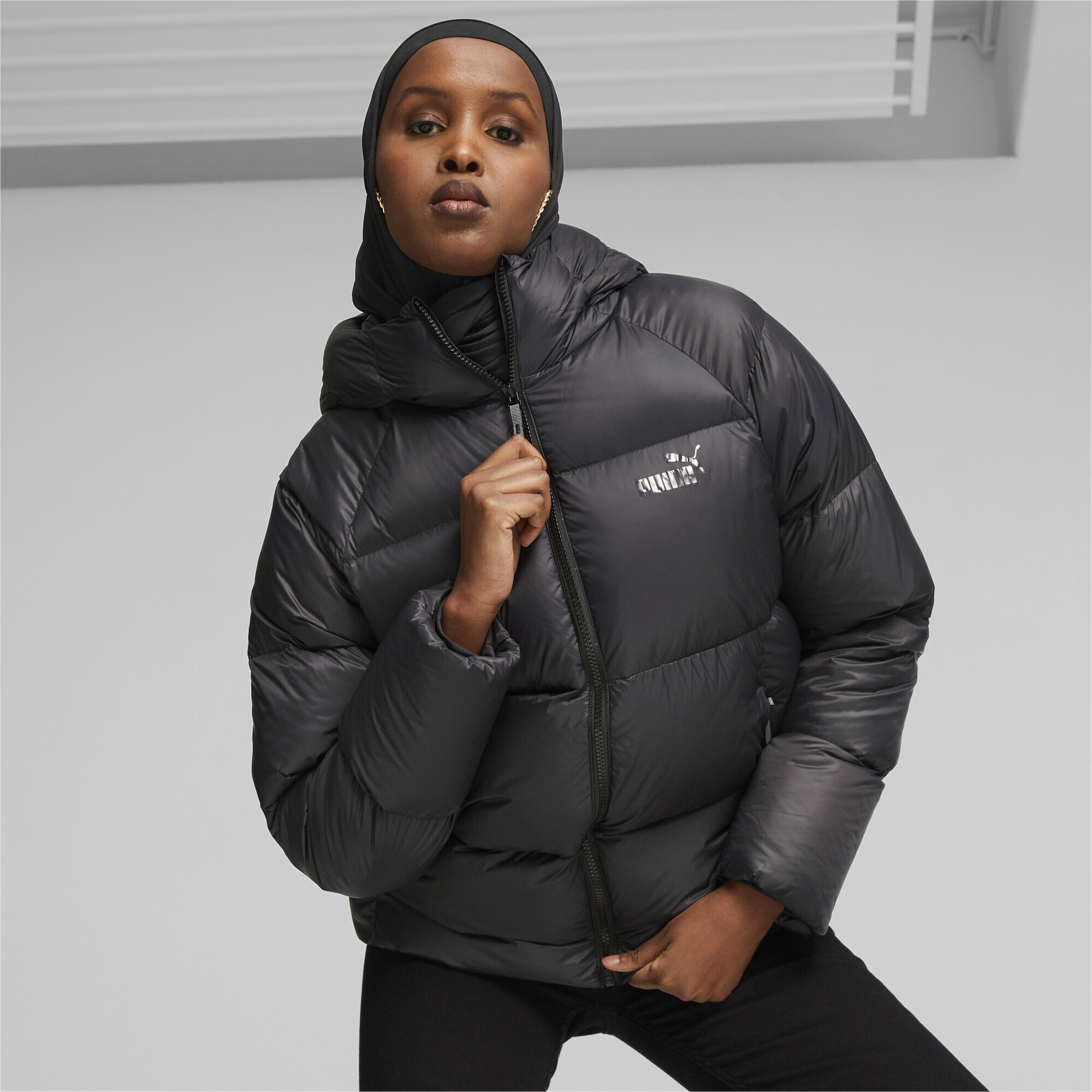 Puma hooded down jacket hotsell